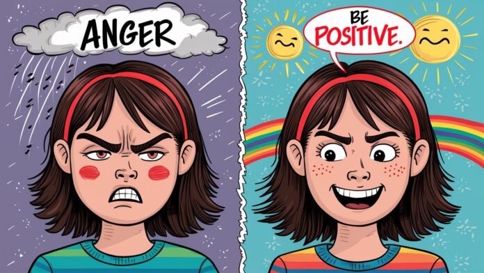 A teenager smiling after learning to transform anger into positive actions.